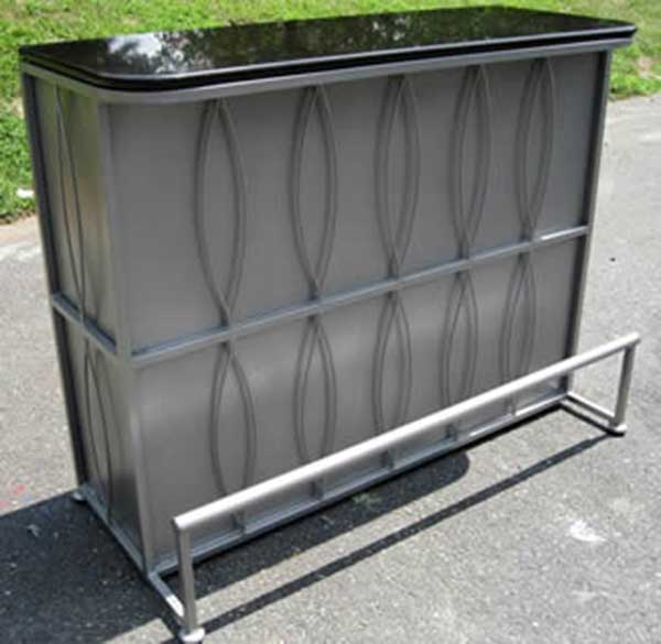 Party Perfect Rentals - Chrome Metal Bar with Black Marble Top