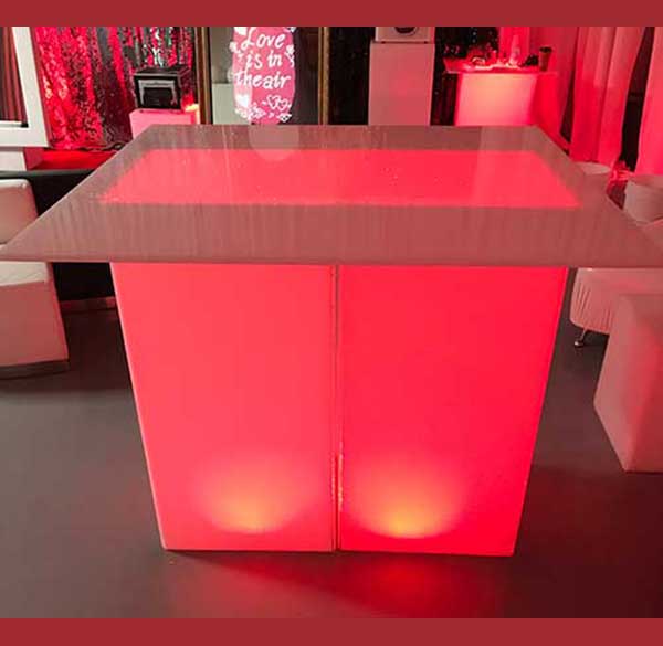 Party Perfect Rentals - LED High Boy Table